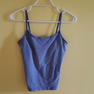 Blue jcrew tank with shelf lining